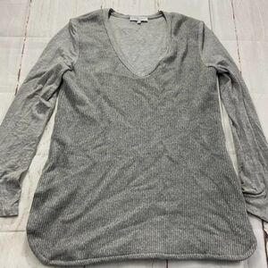Waverly Gray ribbed torso, cotton long sleeve top